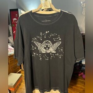 FLAWED Desert Dreamer One Size Dark Gray Angel Graphic T-Shirt